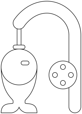 Fishing Pole Emoji Coloring Page